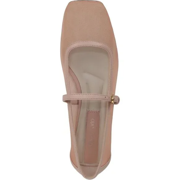 Franco Sarto Womens Ballet Pink Mesh Fabric Tinsley Mary Jane Ballet Flats - Picture 5 of 9